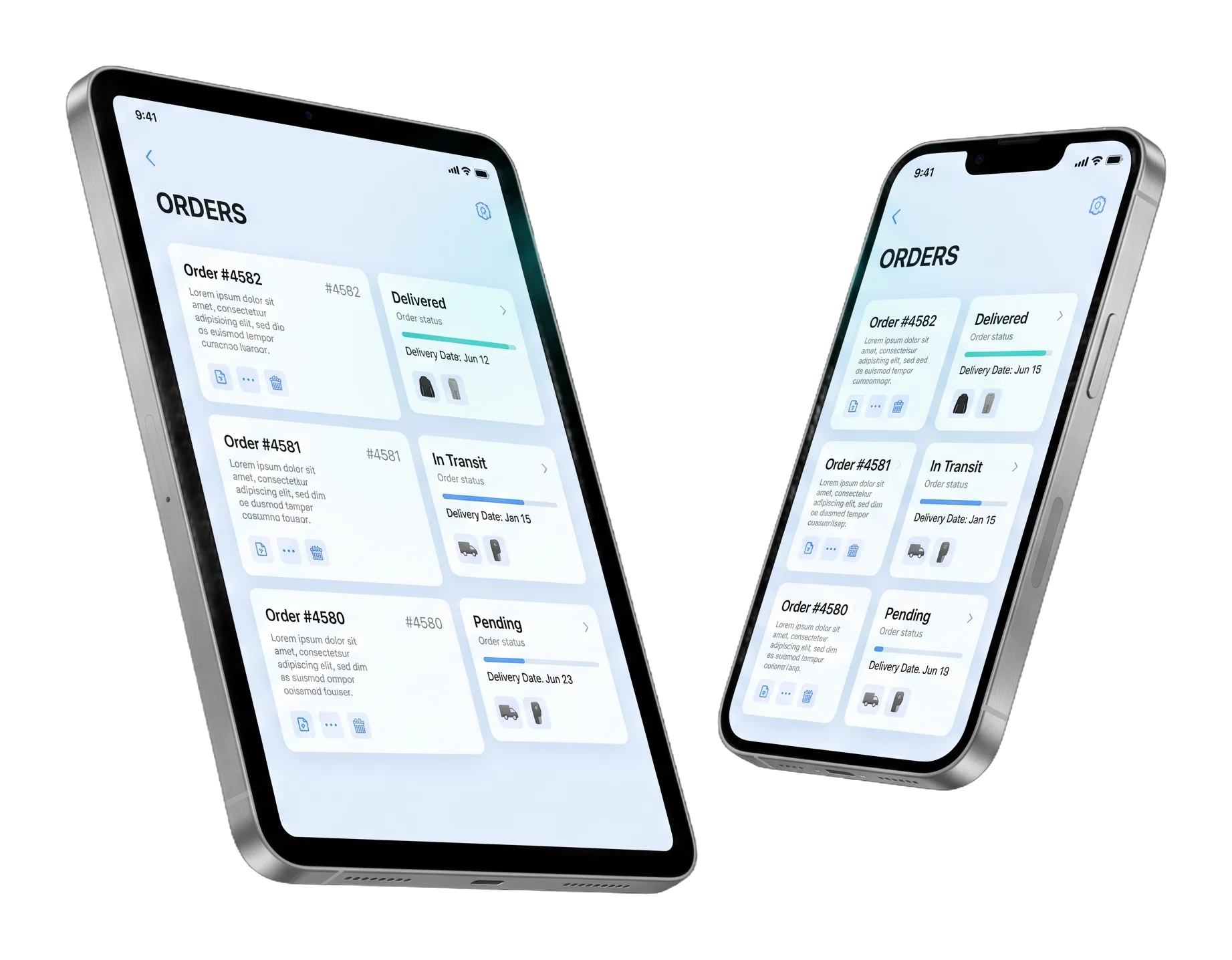 Tablet y celular mostrando la misma lista de pedidos